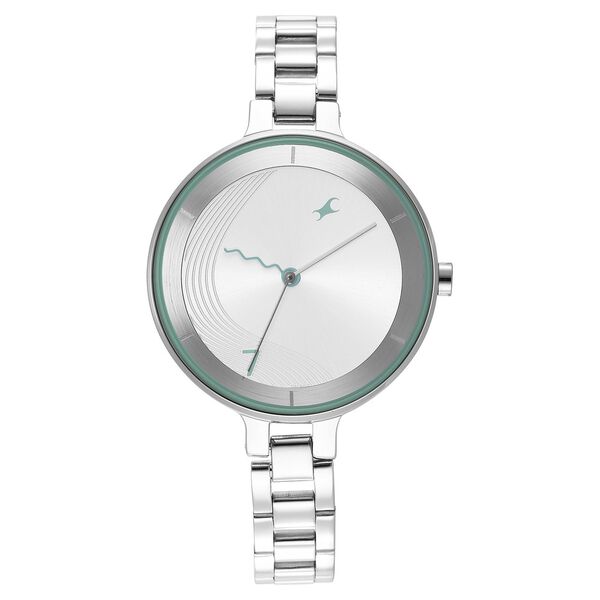 Fastrack Stunners Quartz Analog Silver Dial Metal Strap Watch for Girls - image number 2