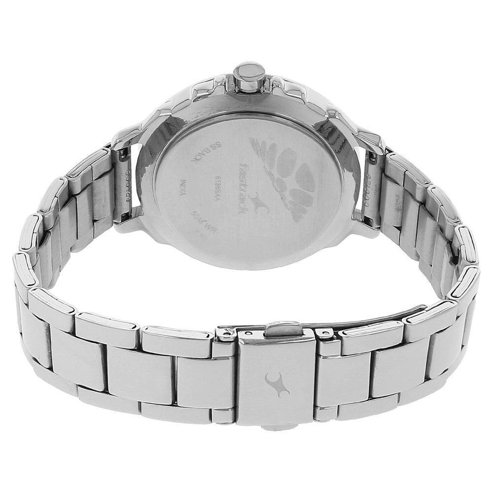 Buy Online Fastrack Quartz Analog Silver Dial Stainless Steel Strap Watch for Girls nk6135sm01 Fastrack