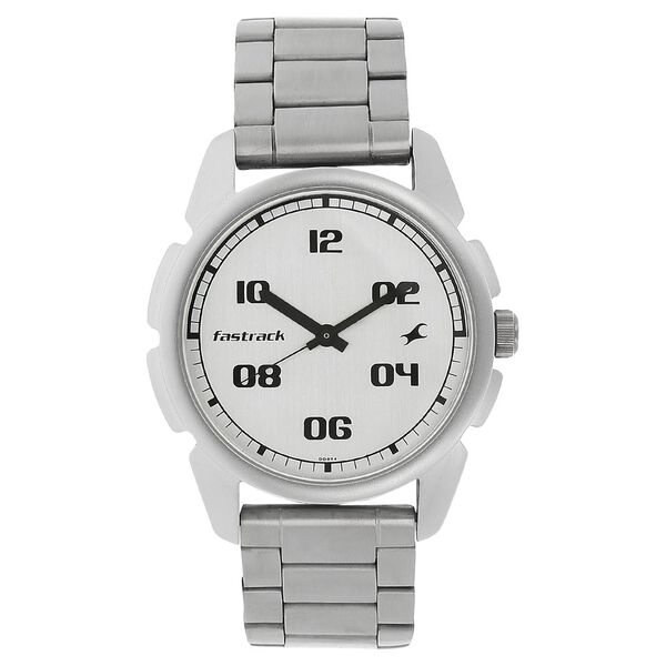 Fastrack Quartz Analog Silver Dial Stainless Steel Strap Watch for Guys - image number 0