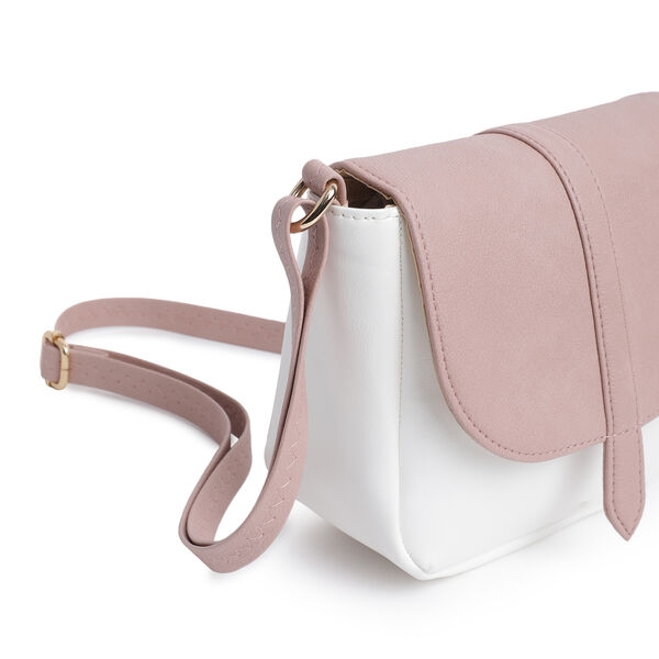 Fastrack Classic Sling Bag for Women | Stylish Crossbody Bag for Girls, Ladies, Women | Spacious, Two-Toned Bag Made of High Quality Faux Leather (Powder Pink) - image number 3