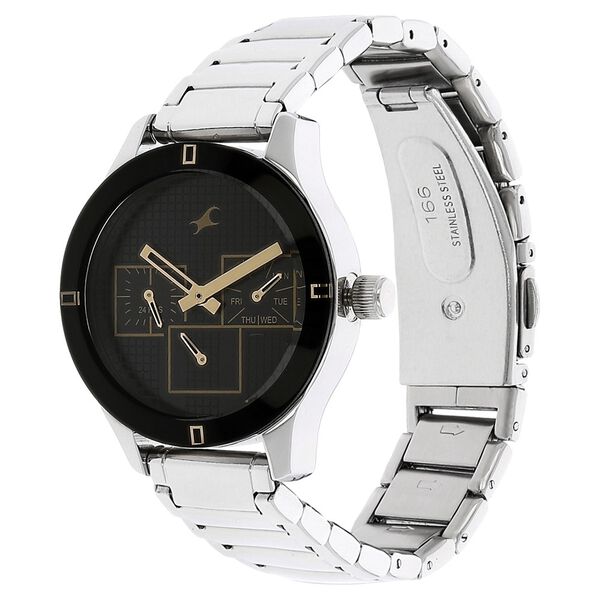 Fastrack Quartz Multifunction Black Dial Stainless Steel Strap Watch for Girls - image number 1