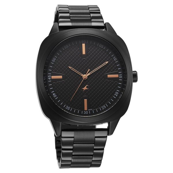 Fastrack Stunners X Quartz Analog Black Dial Stainless Steel Strap Watch For Guys - image number 1