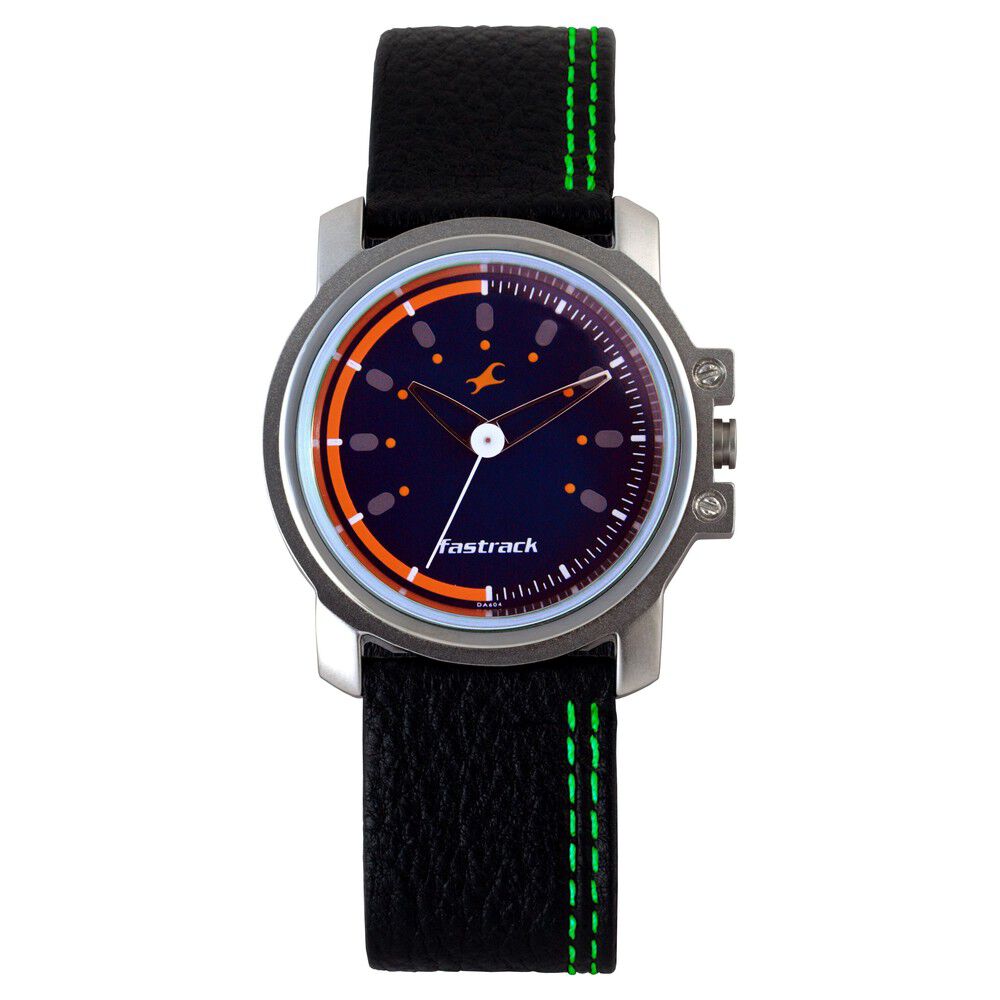 Fastrack Quartz Analog Blue Dial Leather Strap Watch for Guys