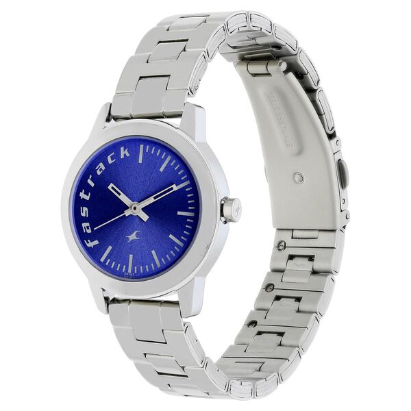 Fastrack Fundamentals Quartz Analog Blue Dial Stainless Steel Strap Watch for Girls - image number 2