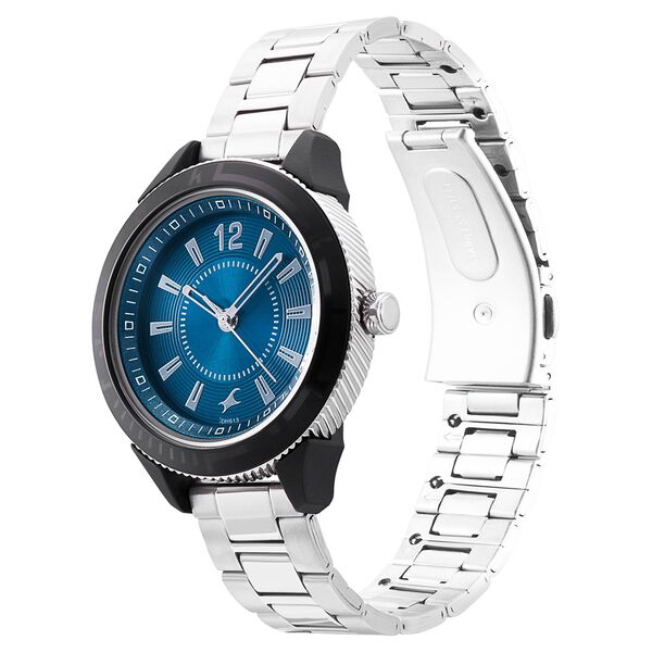 Fastrack Modular Quartz Analog Blue Dial Stainless Steel Strap Watch for Girls - image number 2