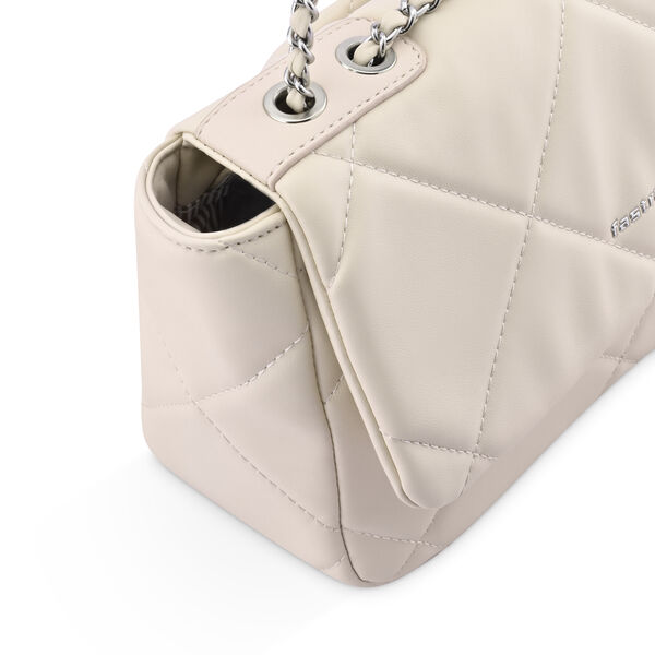 Fastrack Quilted Sling Bag in White with Chain Detailing - image number 5