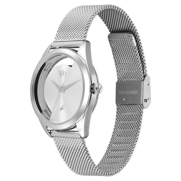 Vyb Runway By Fastrack Quartz Analog Silver Dial Silver Stainless Steel Strap Watch For Girls - image number 4