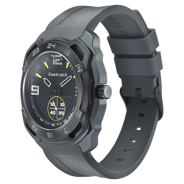 Fastrack All Nighters Quartz Analog Grey Dial Silicone Strap Watch for Guys - image number 2