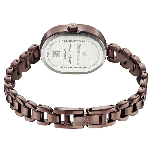 Fastrack Style Up Brown Dial Metal Strap Watch for Girls - image number 4