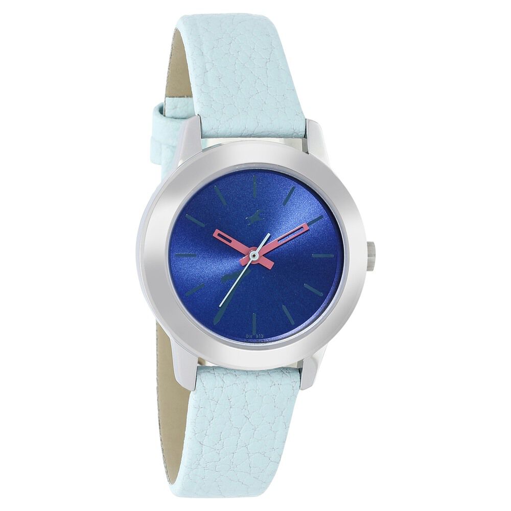 Fastrack Tropical Waters Quartz Analog Blue Dial Leather Strap