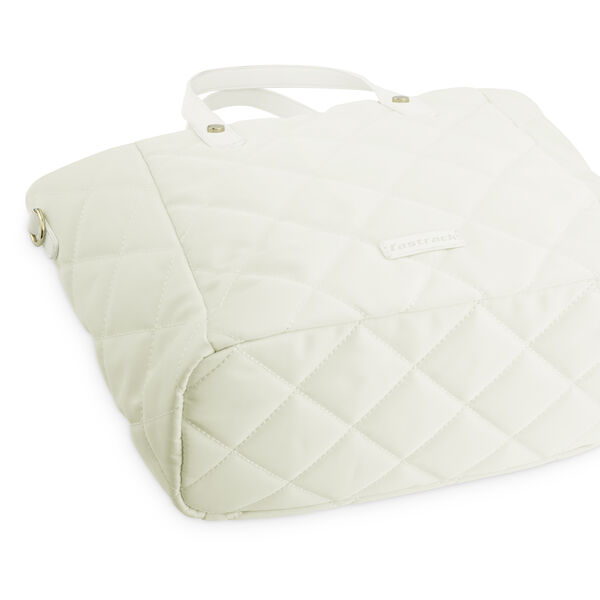 White Quilted Tote Bag - image number 6