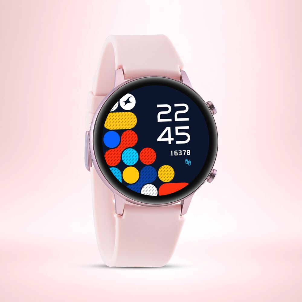 Reflex Play Plus Smart Watch With Pink Strap Amoled Display Period Tracker BT Calling