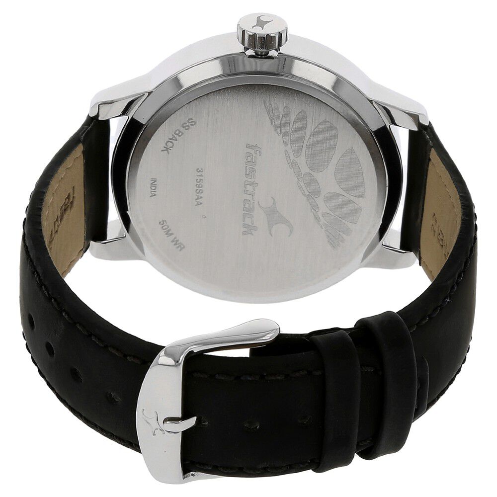 Fastrack Quartz Analog Red Dial Leather Strap Watch for Guys