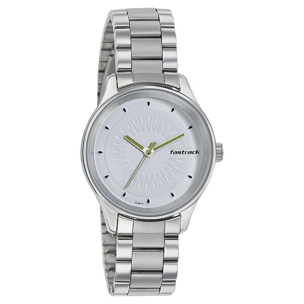 Fastrack Quartz Analog White Dial Stainless Steel Strap Watch for Girls - image number 0