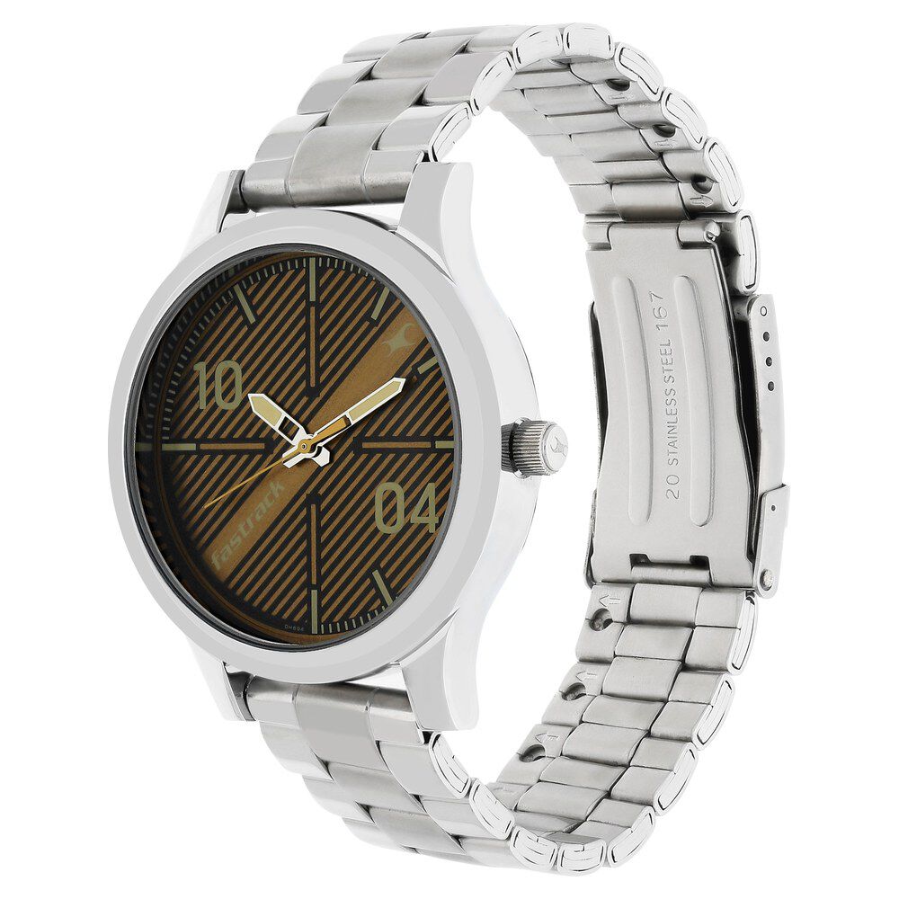 Fastrack Fundamentals Quartz Analog Brown Dial Stainless Steel