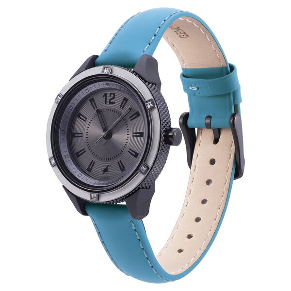Fastrack Modular Quartz Analog Anthracite Dial Leather Strap Watch for Girls - image number 2