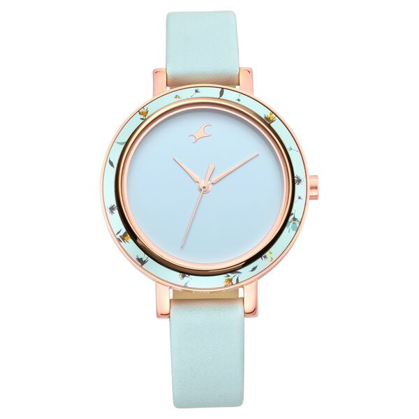 Fastrack Paint Me Quartz Analog Blue Dial Leather Strap Watch for Girls - image number 1