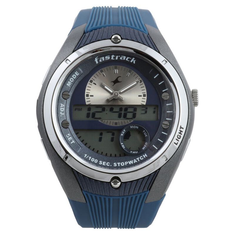 Buy Online Fastrack Quartz Analog Digital Blue Dial Plastic Strap