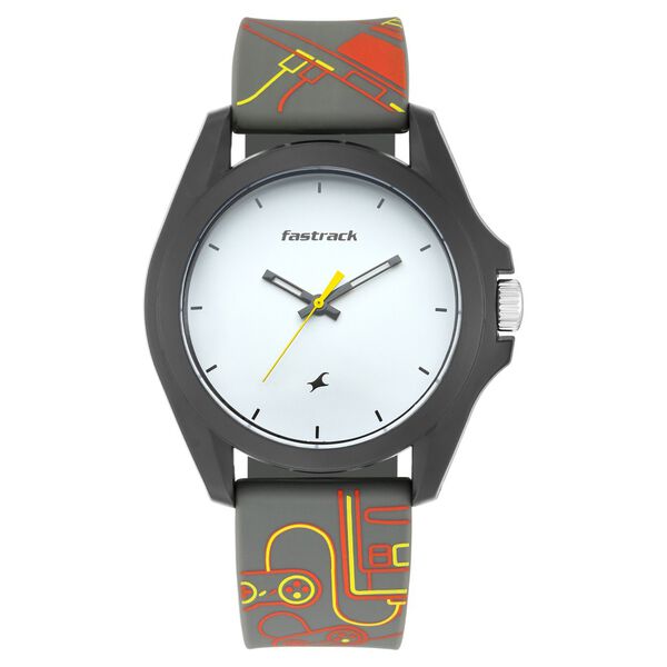 Fastrack Arcade Quartz Analog White Dial Silicone Strap Unisex Watch - image number 1