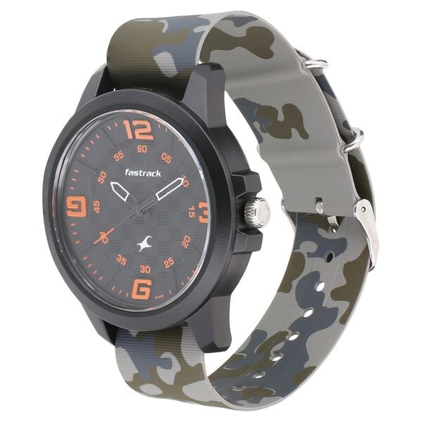 Fastrack Trendies Quartz Analog Black Dial Silicone Strap Watch for Guys - image number 1