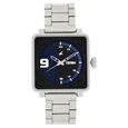 Fastrack Loopholes Quartz Analog with Day and Date Blue Dial Leather Strap Watch for Guys