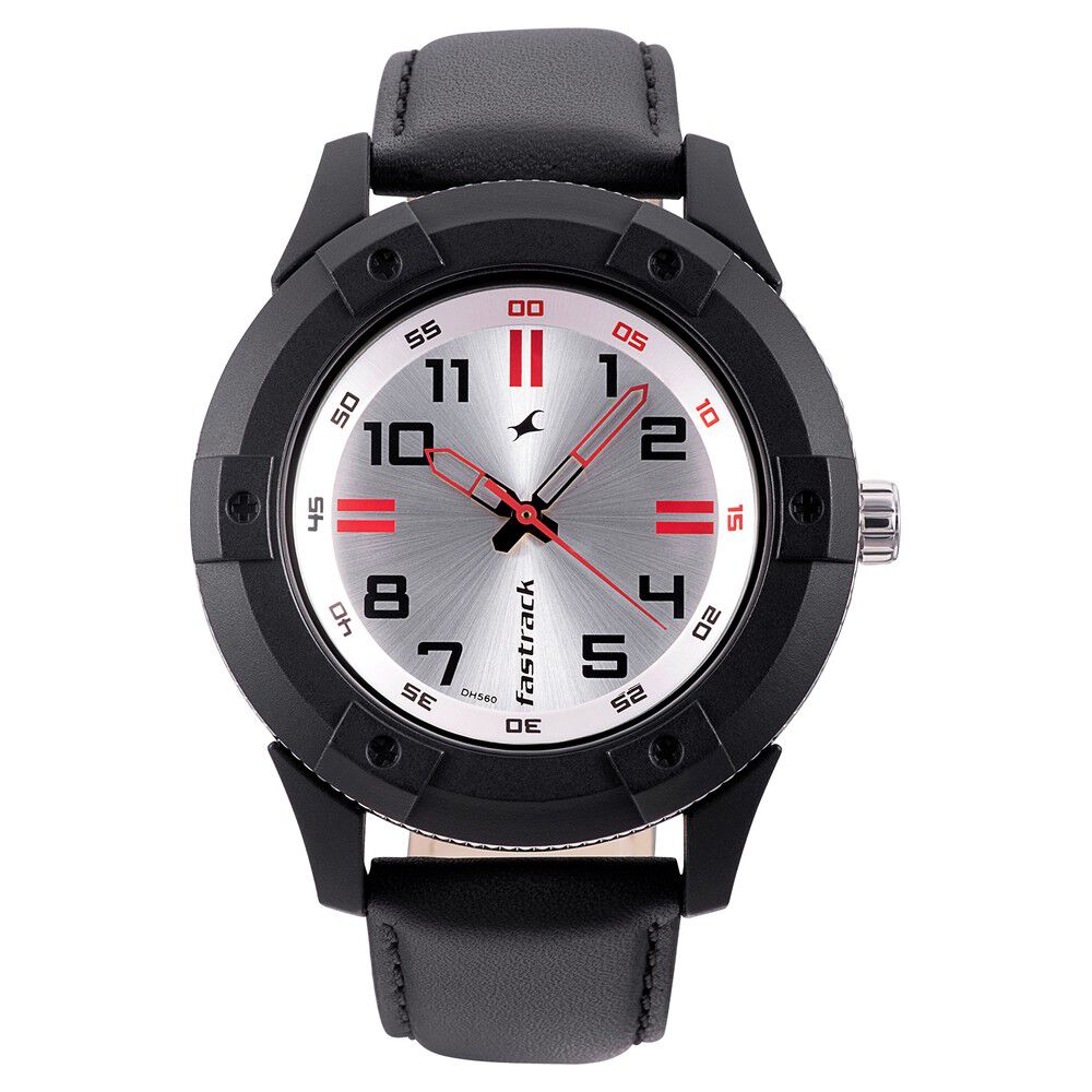 Buy Online Fastrack Modular Quartz Analog Silver Dial Leather Strap Watch for Guys 3182kl20 Fastrack