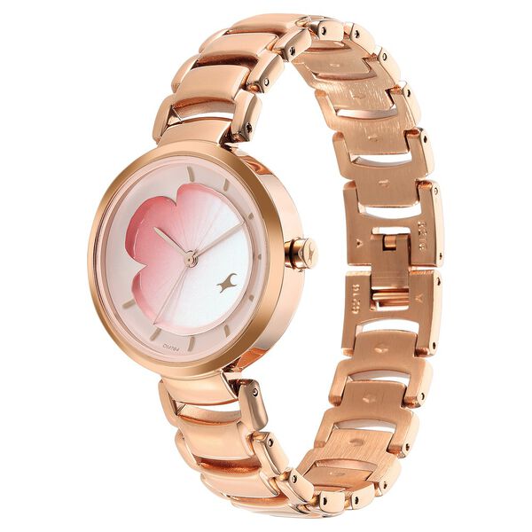 Fastrack Uptown Retreat Quartz Analog Pink Dial Metal Strap Watch for Girls - image number 4