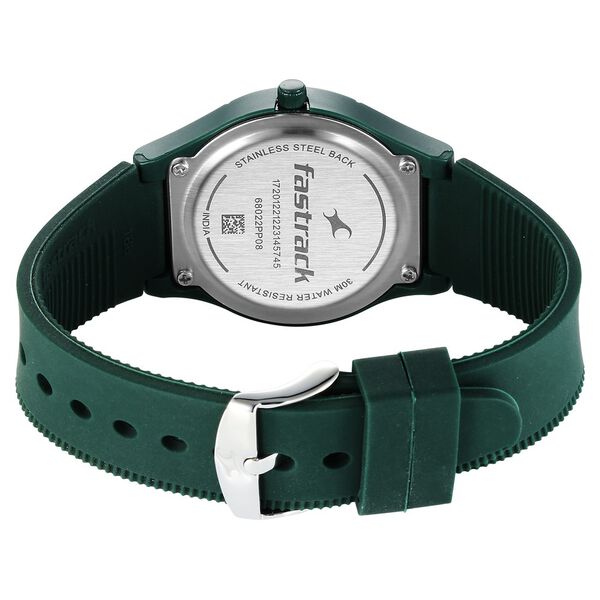 Fastrack Tees Wanderlust Quartz Analog Green Dial Silicone Strap Watch for Girls - image number 4