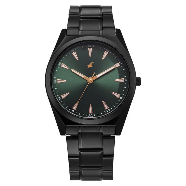 Fastrack Stunners X Quartz Analog Green Dial Stainless Steel Strap Watch For Guys - image number 0