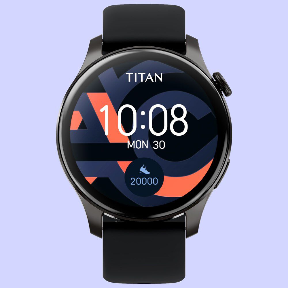 Titan Talk Black Touch Screen Smart Watch for Unisex