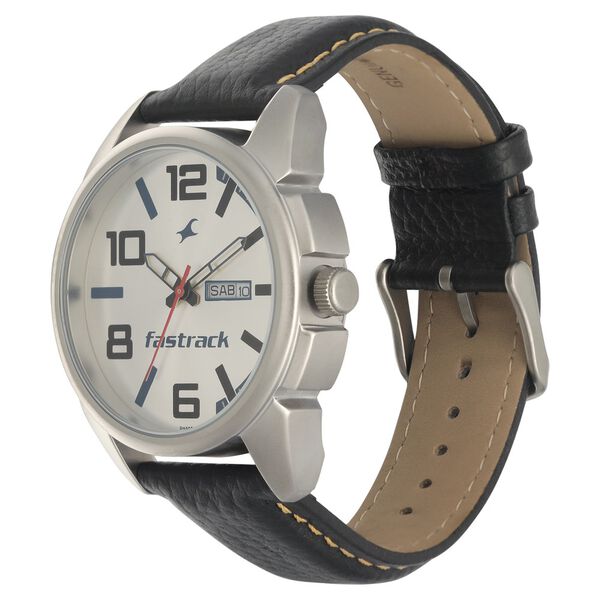 Fastrack Silver Dial Quartz Analog with Day and Date Watch for Guys - image number 2