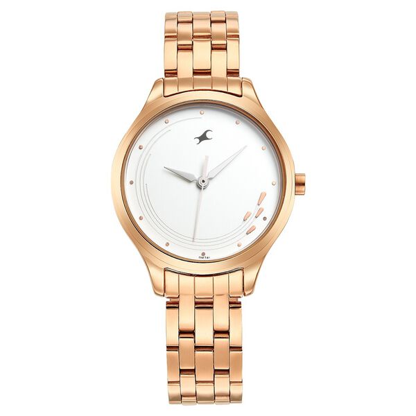 Fastrack Stunners Quartz Analog White Dial Stainless Steel Strap Watch for Girls - image number 2