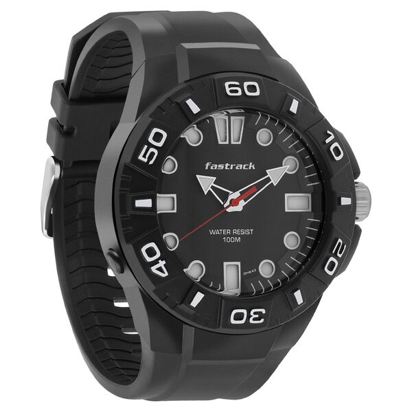 Fastrack Trendies Quartz Analog Black Dial Plastic Strap Watch for Guys - image number 1