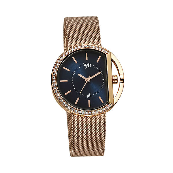 Fastrack Vyb Showstopper Quartz Analog Blue Dial Stainless Steel Strap Watch for Girls - image number 1