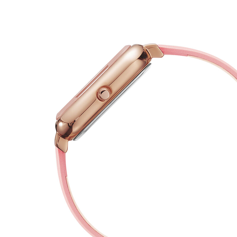 Buy Online Fastrack Vyb Muse Quartz Analog Pink Dial Leather Strap