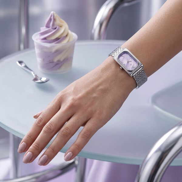 Fastrack Gelato silver analog bracelet watch with Black currant dial for Girls - image number 7