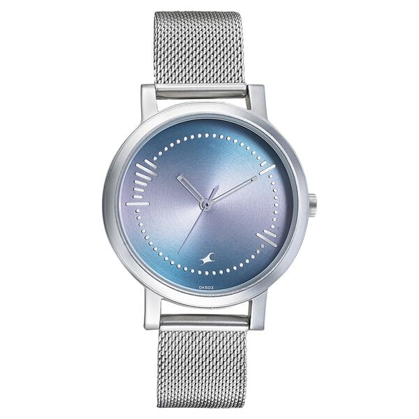 Fastrack Sunburn Quartz Analog Blue Dial Metal Strap Watch for Girls - image number 1