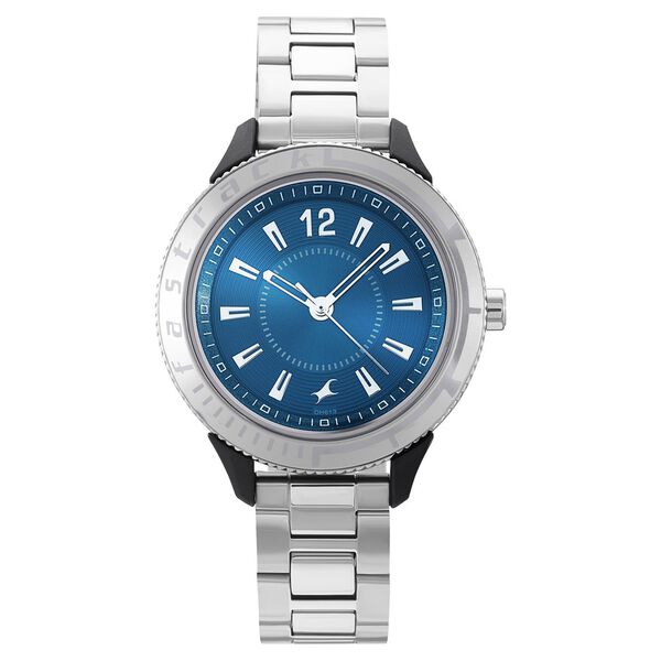 Fastrack Modular Quartz Analog Blue Dial Stainless Steel Strap Watch for Girls - image number 1