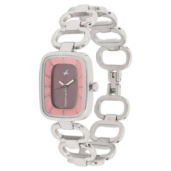 Fastrack Quartz Analog Brown Dial Stainless Steel Strap Watch for Girls - image number 1