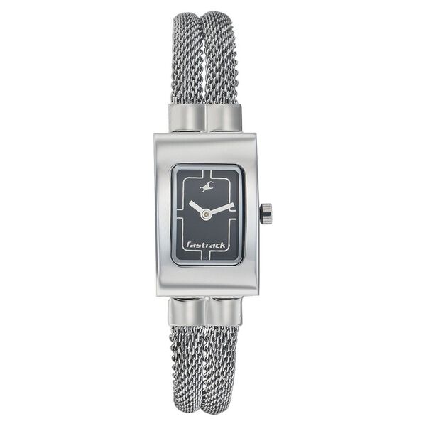 Fastrack Quartz Analog Black Dial Stainless Steel Strap Watch for Girls - image number 0