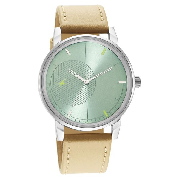 Fastrack Stunners Quartz Analog Green Dial Leather Strap Watch for Guys - image number 1