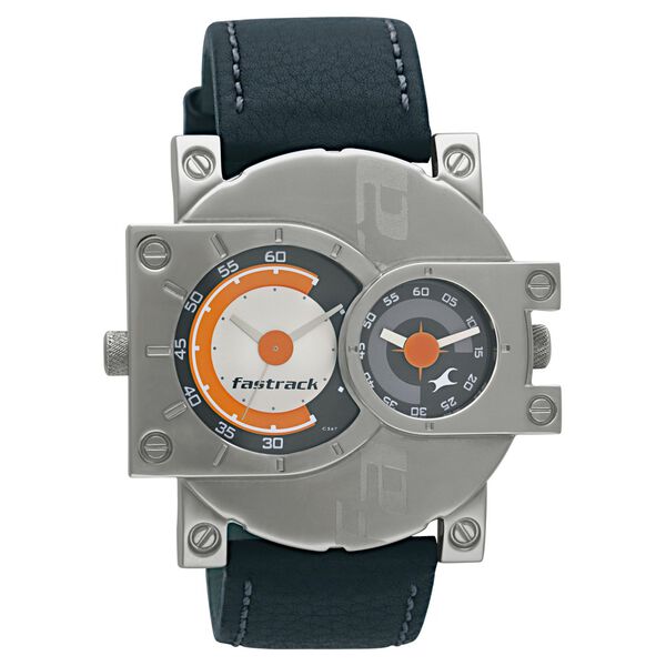 Fastrack Quartz Analog Black Dial Leather Strap Watch for Guys - image number 0