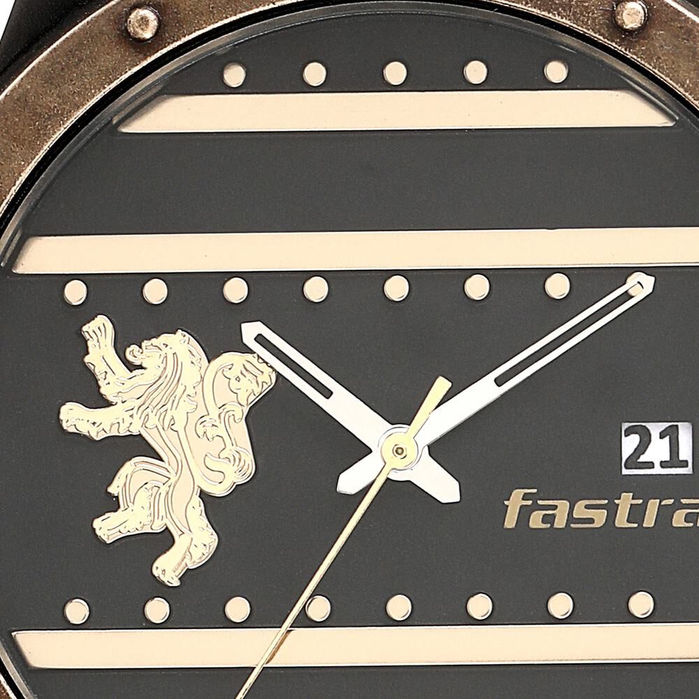 Buy Online Fastrack Game Of Thrones Quartz Analog with Date Black Dial Leather Strap Watch for Guys nm3214kl01 Fastrack