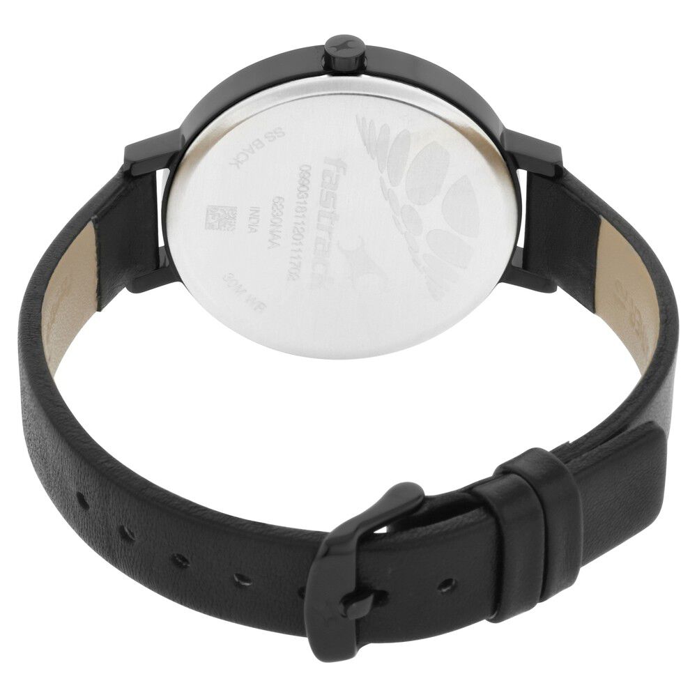 Buy Online Fastrack Paint Me Quartz Analog Black Dial Leather Strap Watch for Girls ns6230nl01 Fastrack