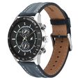 Fastrack Fastrack Overdrive Quartz Chronograph Tachymeter Black Dial Blue Leather Strap Watch For Guys - image number 2