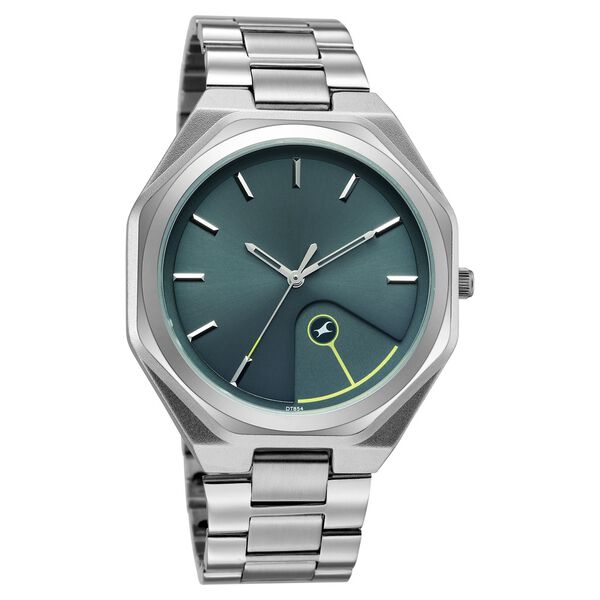 Fastrack 9 to Fine Analog with Green Dial Metal Strap Watch for Guys - image number 1