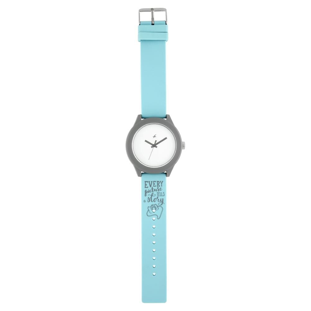 Fastrack Road Trip Quartz Analog White Dial Silicone Strap Unisex