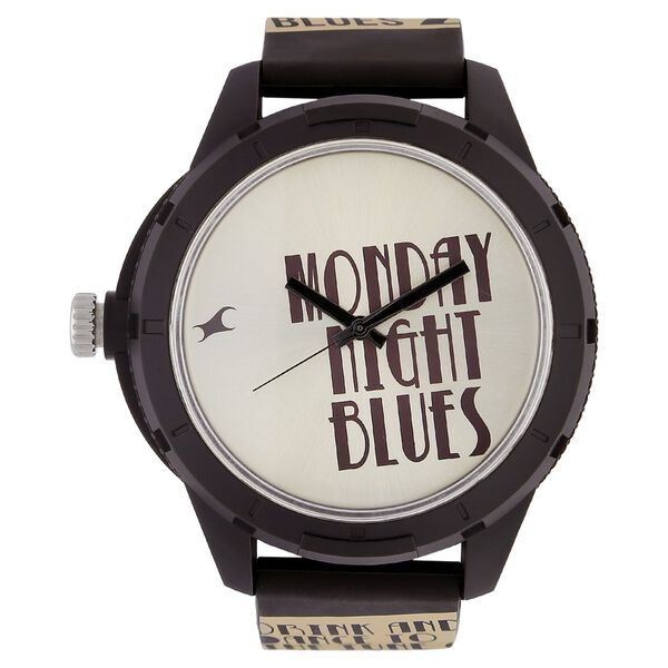 Fastrack All Nighters Quartz Analog Silver Dial Silicone Strap Unisex Watch - image number 0