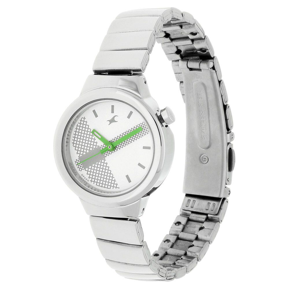 Fastrack Checkmate Quartz Analog Off White Dial Stainless Steel