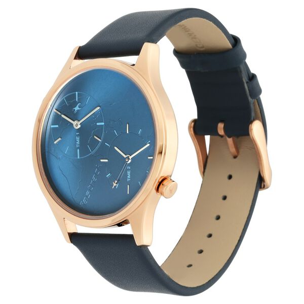 Fastrack Tripster Quartz Analog Blue Dial Leather Strap Watch for Girls - image number 2